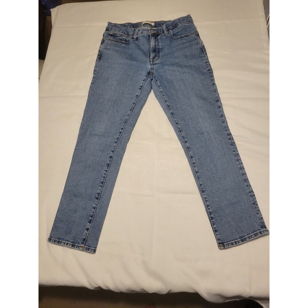 Madewell Women's Mid-Rise Slim Straight Light Wash Stretch Denim Jeans Size 28